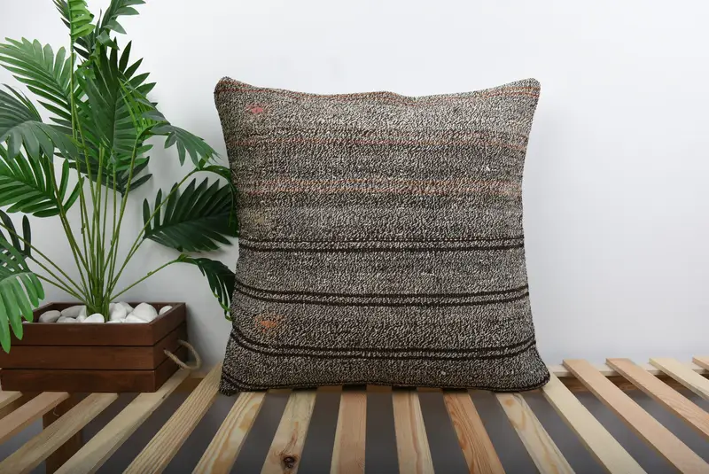 Pastel Cushion Cover, 24x24 Beige Pillow Sham, Cushion Case, Interior Designer Pillow, Boho Throw Pillow, Turkish Kilim Pillow, Kilim Pillow Cover - 1