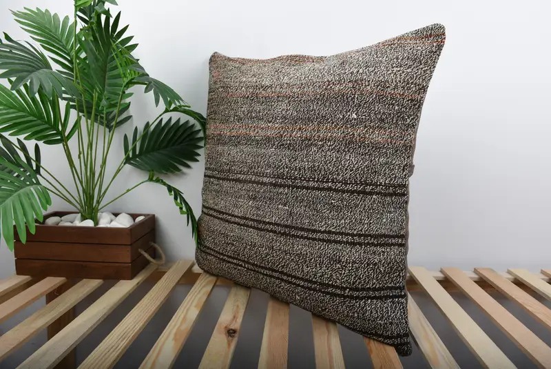 Pastel Cushion Cover, 24x24 Beige Pillow Sham, Cushion Case, Interior Designer Pillow, Boho Throw Pillow, Turkish Kilim Pillow, Kilim Pillow Cover - 5