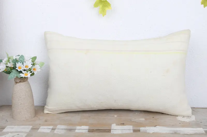 Vintage Kilim Throw Pillow, 12x20 White Pillow Cover, Handmade Pillow Case, Kilim Pillow, Pillow for Sofa, Vintage Throw Pillow, Cushion - 2