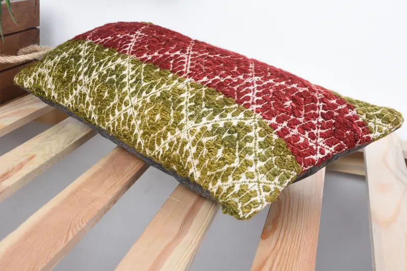 Turkish Pillow, Rustic Pillow Case, Cushion Cover, Turkish Kilim Pillow, Boho Chic Cushion Case, 8x16 Red Pillow Cover, Throw Kilim Pillow - 6