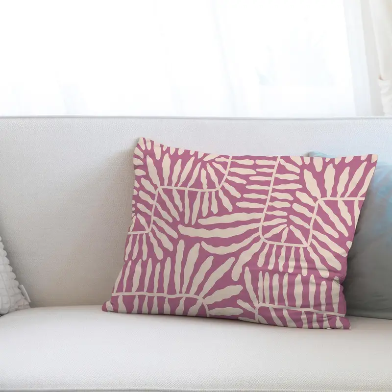 Almohada estampada boho rosa minimalista: decoración del hogar con patrón moderno