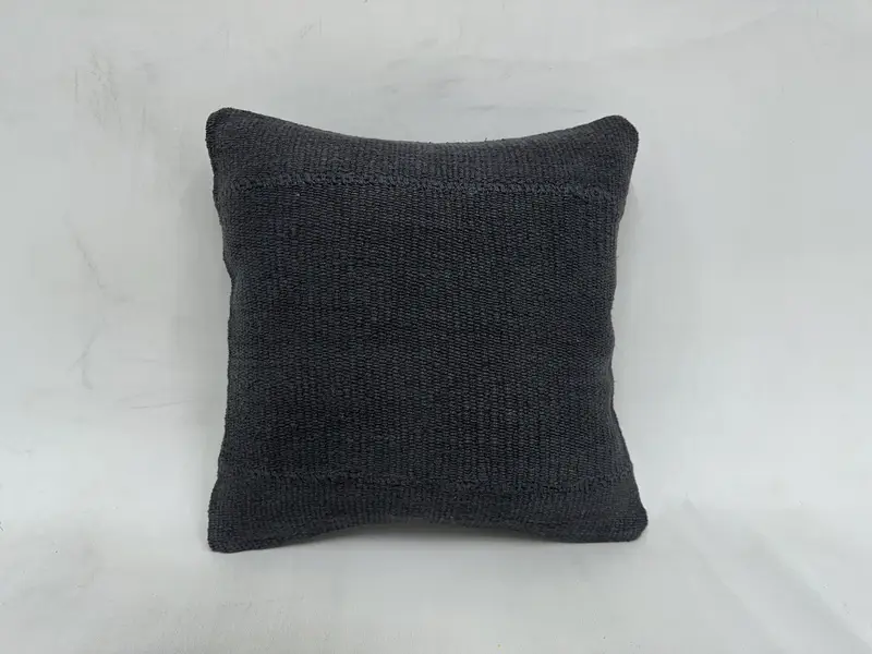Handmade Kilim Cushion, Vintage Pillow, Outdoor Cushion Case, Accent Throw Cushion Case, Turkish Kilim Pillow, Cushion, 16x16 Gray Cushion - 1