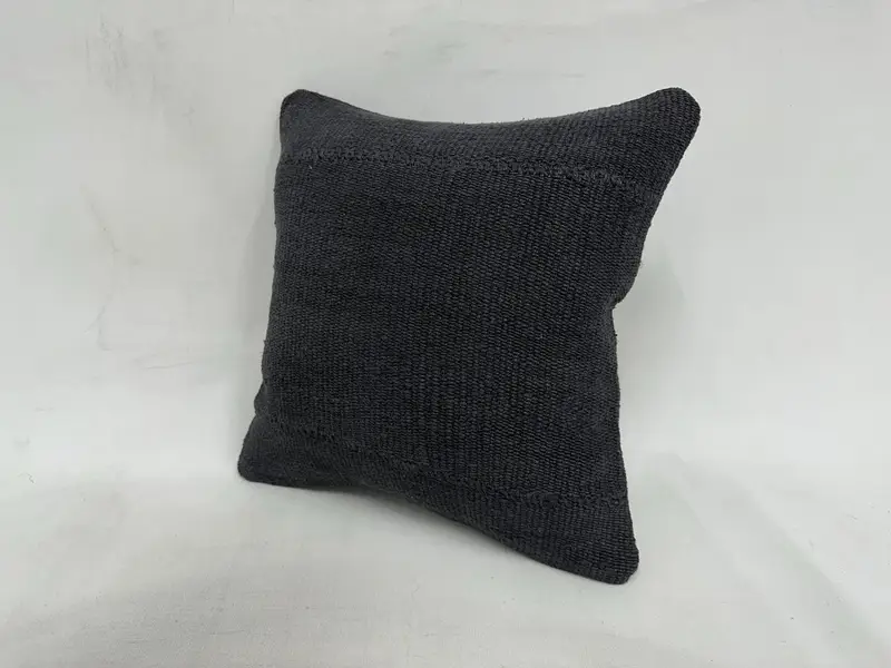 Handmade Kilim Cushion, Vintage Pillow, Outdoor Cushion Case, Accent Throw Cushion Case, Turkish Kilim Pillow, Cushion, 16x16 Gray Cushion - 4