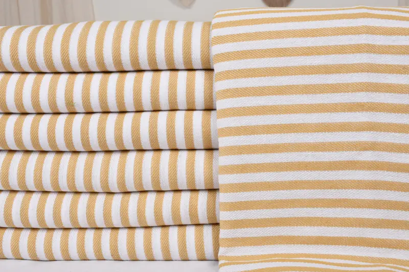Couch Throw Blanket, Organic Throw, 104x76 Cotton Striped Towel, Customized Turkish Blanket, Throw Blanket, Monogram Blanket, Custom Wedding Gifts - 3