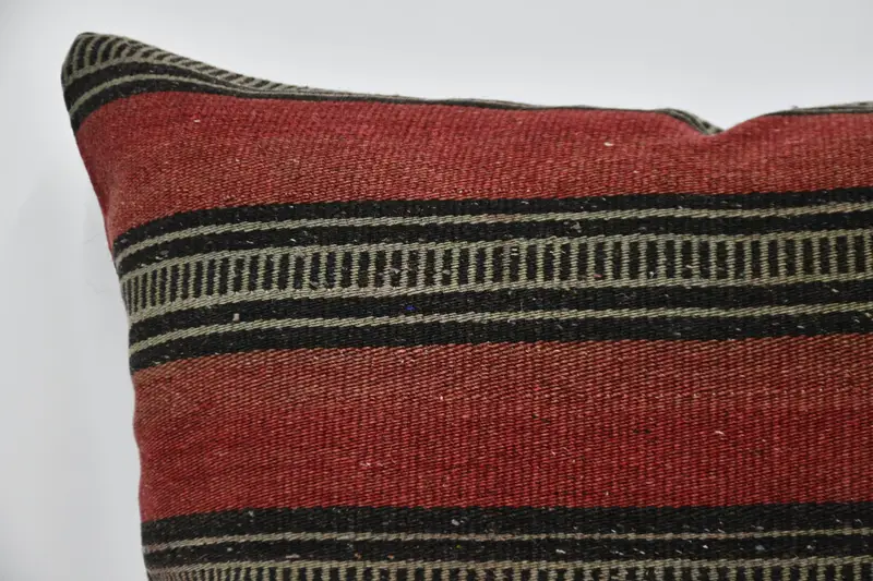 Handmade Throw Pillow Case, Pillow Sham, 24x24 Red Pillow, Boho Pillow, Pillow for Couch, Turkish Kilim Pillow, Boho Chic Cushion Cover - 2