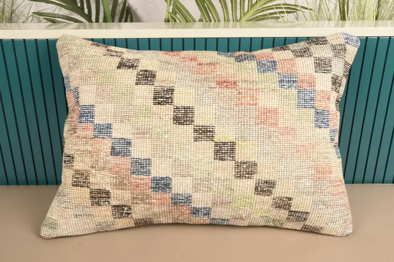 Throw Beige Decorative Cushion Cover, Gift 16x24 inch Pillow Cover - 1
