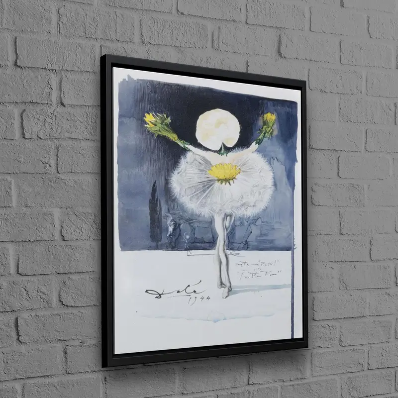 Lienzo surrealista abstracto: flores de Dalí bailando en tonos vibrantes