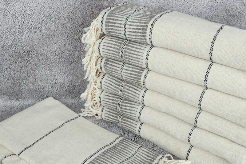 Bridesmaid Gifts, Bridesmaid Gift, Baby Boy Gift, 70x40 Linen Striped Towel, Guest Towel, Hammam towel, Sand-resistant Turkish towel for travel - 2