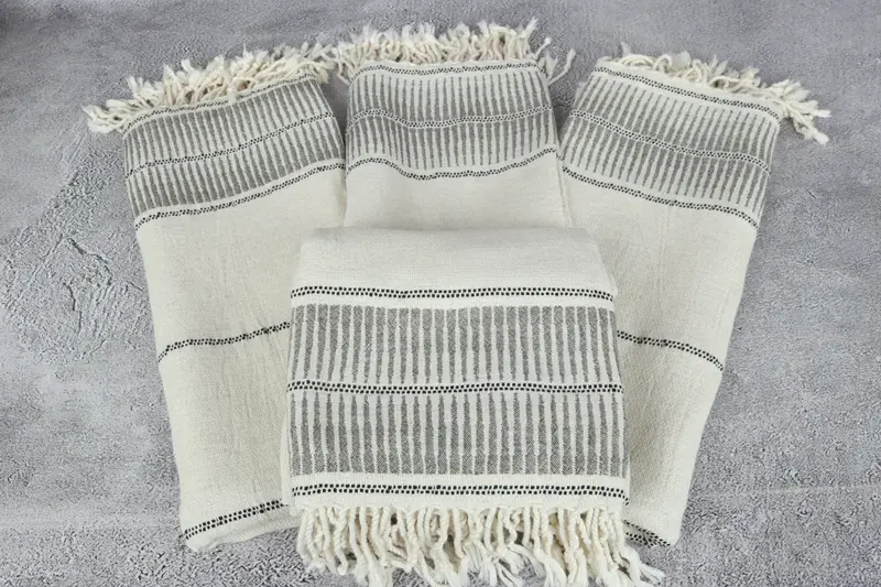 Bridesmaid Gifts, Bridesmaid Gift, Baby Boy Gift, 70x40 Linen Striped Towel, Guest Towel, Hammam towel, Sand-resistant Turkish towel for travel - 4