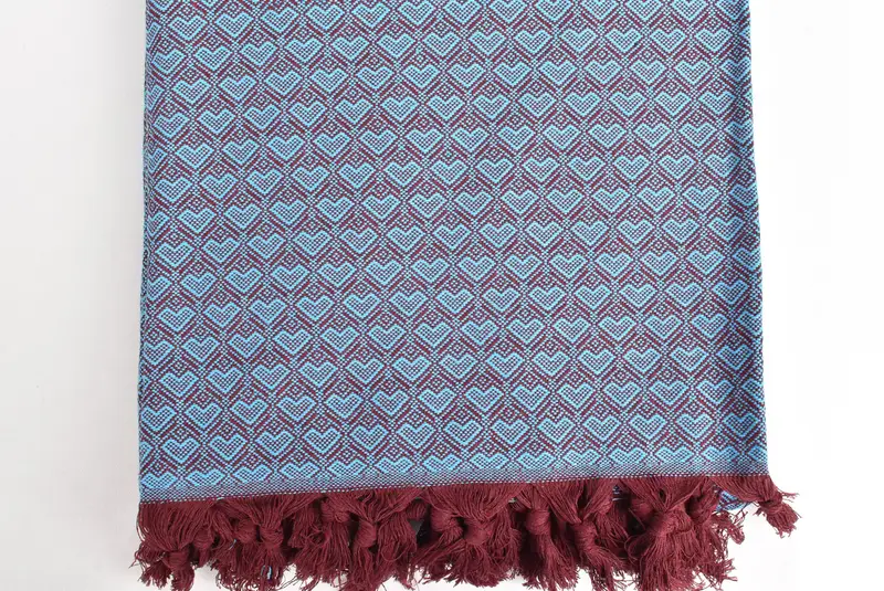 Thanksgiving Tablecloth, Woven Blanket, Gift For Bride, Decorative Blanket, Woven Throw Blanket, Best Wedding Gift, 88x76 Cotton Heart Design  Towel - 5