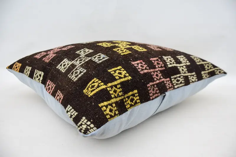 28x28 Brown Cushion, Designer Throw Pillow Case, Home Decor Pillow, Cushion Case, Gift Pillow, Aztec Pillow Case, Kilim Pillow - 6