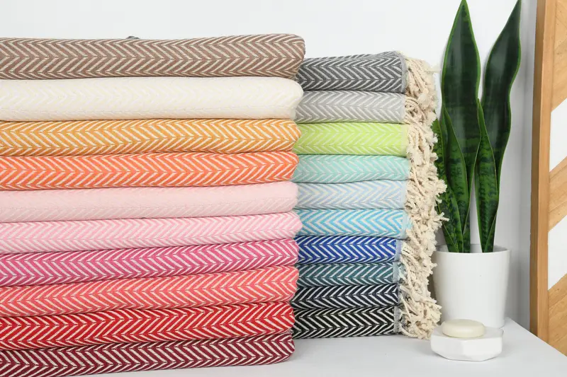 Bride Gift, Summer Gift, Sand-resistant towel, 70x40 Cotton Zig zag Towel, Luxury Beach Towel, Turkish Bath Towel Set, Quick-Dry Beach Towel - 2