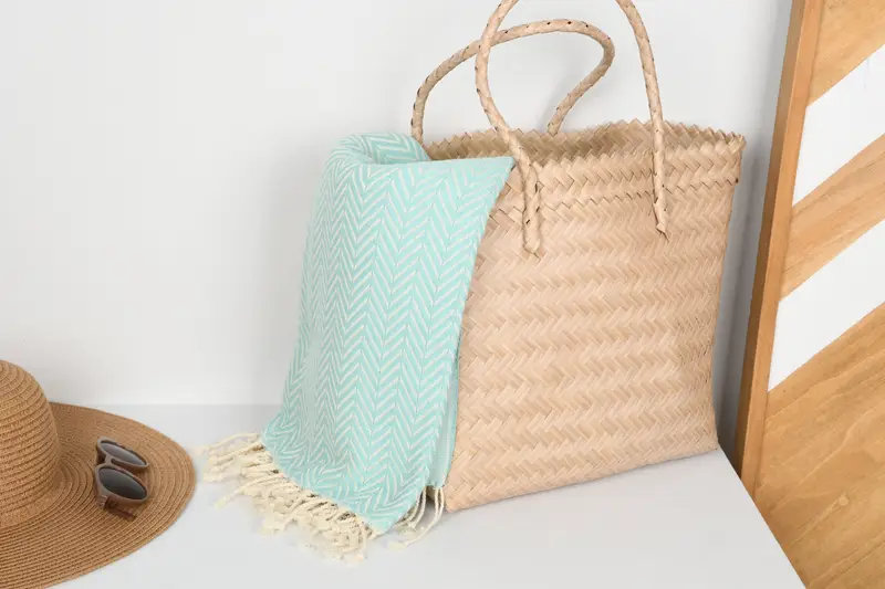 Bride Gift, Summer Gift, Sand-resistant towel, 70x40 Cotton Zig zag Towel, Luxury Beach Towel, Turkish Bath Towel Set, Quick-Dry Beach Towel - 8