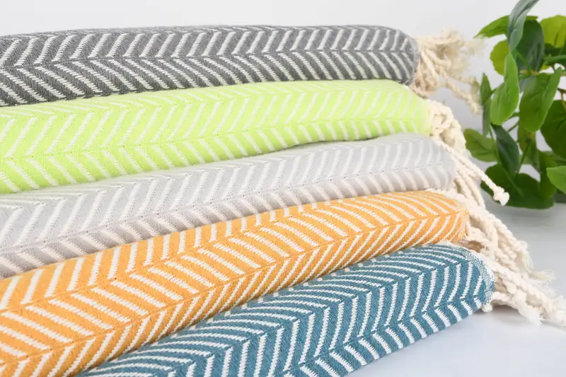 Bride Gift, Summer Gift, Sand-resistant towel, 70x40 Cotton Zig zag Towel, Luxury Beach Towel, Turkish Bath Towel Set, Quick-Dry Beach Towel - 3