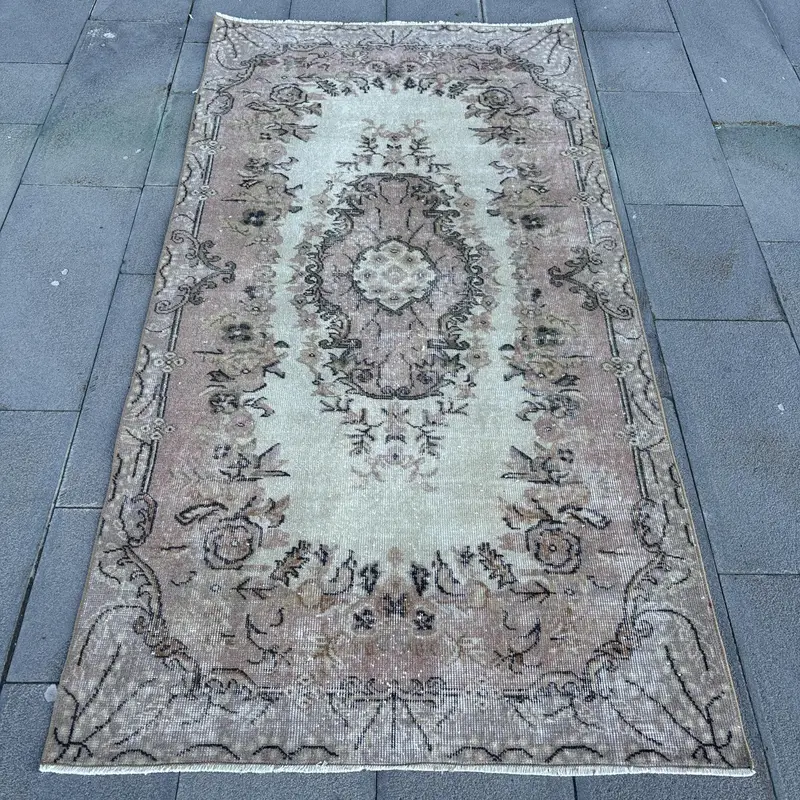 3.6x7フィートのラグ、ブラウン&ベージュの迷彩柄