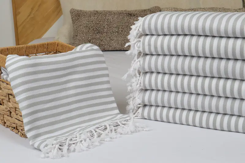 104x76 Cotton Striped Towel, Custom Shower Curtain, Boho Throw Blankets, Bachelorette Party Decorations, Bridal Shower Gift, Custom Wedding Gifts - 4