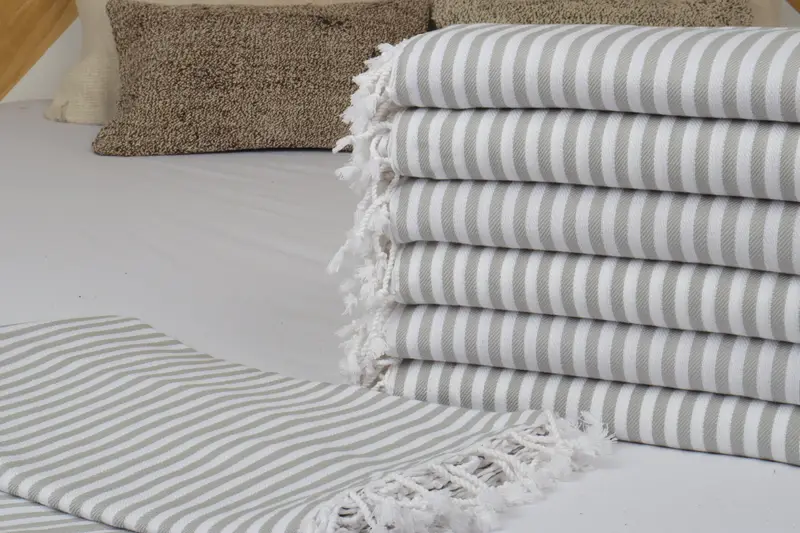 104x76 Cotton Striped Towel, Custom Shower Curtain, Boho Throw Blankets, Bachelorette Party Decorations, Bridal Shower Gift, Custom Wedding Gifts - 3