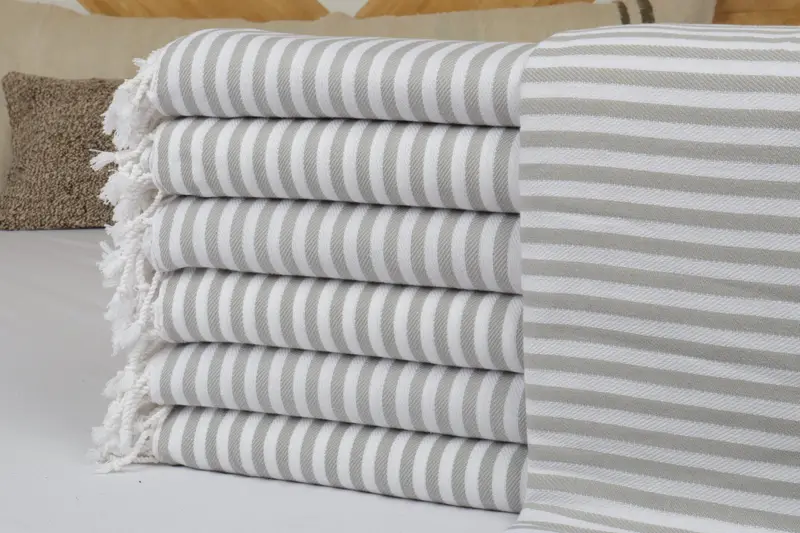 104x76 Cotton Striped Towel, Custom Shower Curtain, Boho Throw Blankets, Bachelorette Party Decorations, Bridal Shower Gift, Custom Wedding Gifts - 2