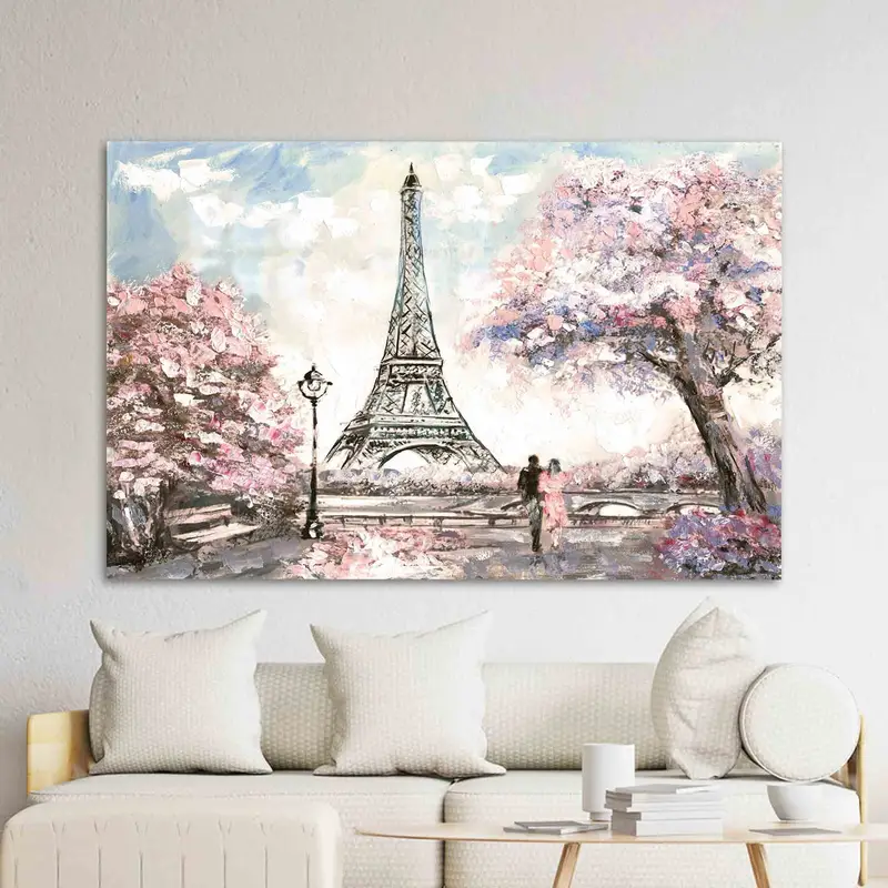 エッフェル塔パリグラス: エレガントなプリントのカップルギフト、モダンなデザイン