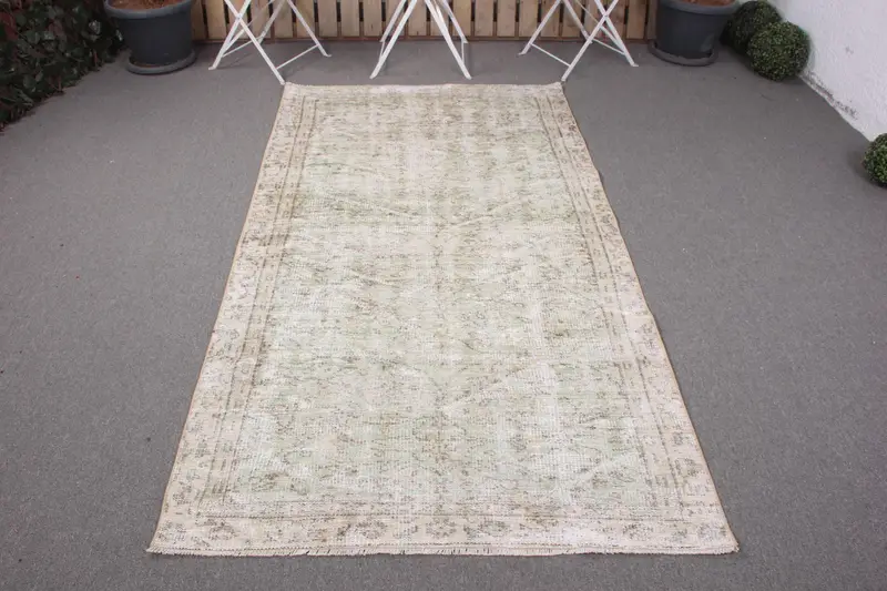 Zarif Yeşil Halı, 3,9x7,3 ft Sağlam Konfor