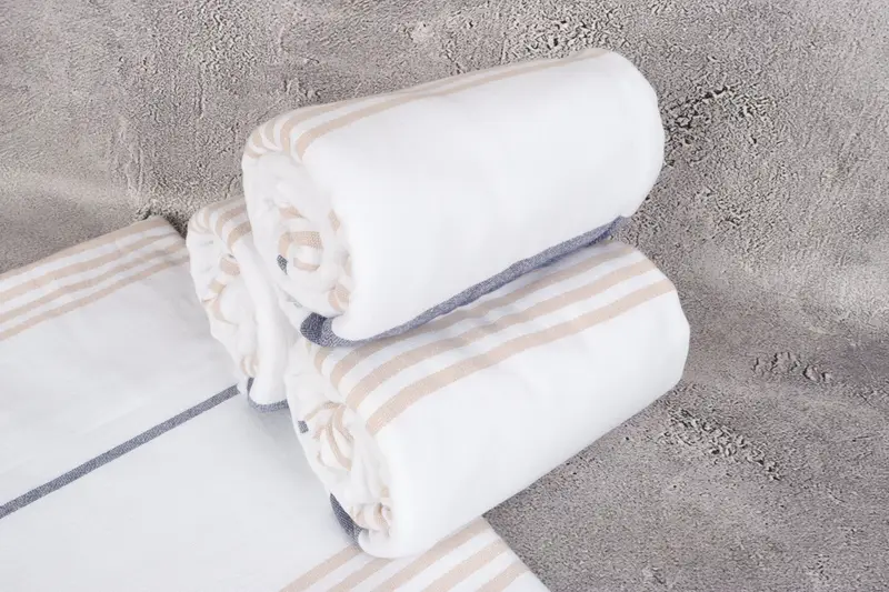 Embroidered Towel, 68x36 Cotton Striped Terry Towel, Bachelor Gifts, Gift For Coworker, Best Friend Gift, Personalized Turkish Beach Towel - 7
