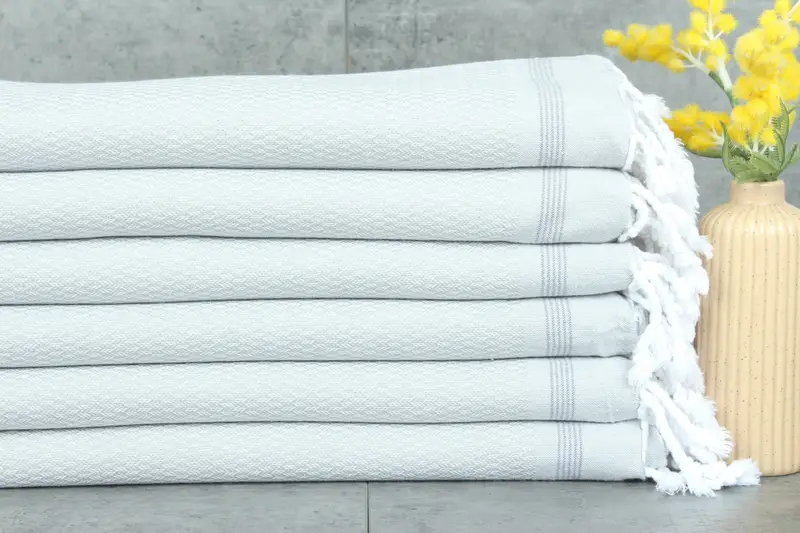 Personalized Beach Towel Gray Chevron Embroidery, 36x71 Inches