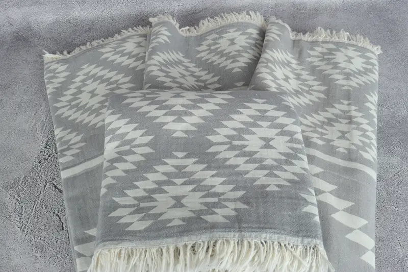 84x56 Cotton Kilim Towel, Decorative Blanket, Extra Large Tablecloth, Shower Curtain, Bridal Shower Gift, Handmade Gift, Boho Throw Blankets - 5