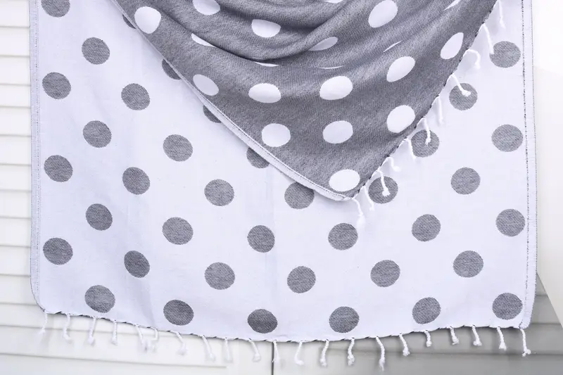 Bachelor Gift Black Cotton Towel Polka Dot, 40x71 Inches