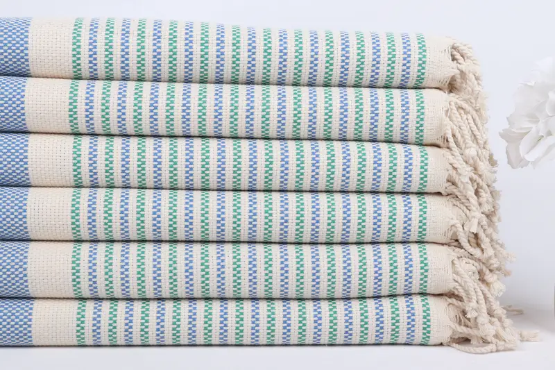 Turkish Towel Beach, Handwoven organic Turkish towel for spa, Thin towel, Personalize Gift, 70x40 Cotton Geometric Towel, Bridesmaid Gift Towel - 3