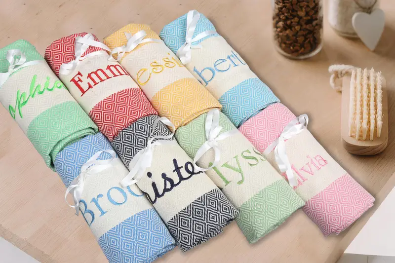 Custom Turkish Towel Bridesmaid Gift Beach Towel 70x40 Inches
