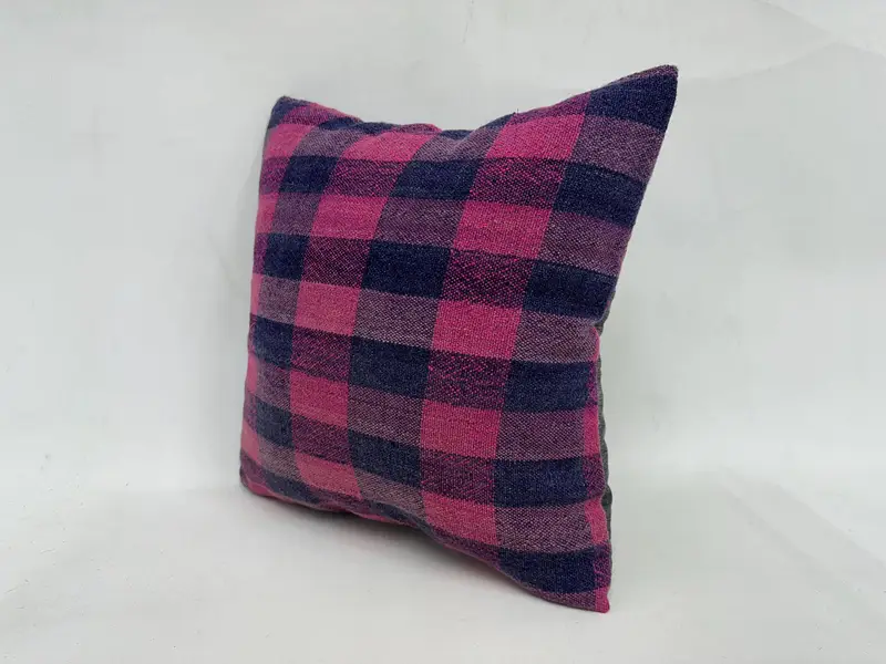 18x18 Purple Pillow Case, Kilim Pillow Cover, Nomadic Pillow, Wool Kilim Pillow Pillow, Turkish Pillow, Boho Pillow, Pillow Case - 4
