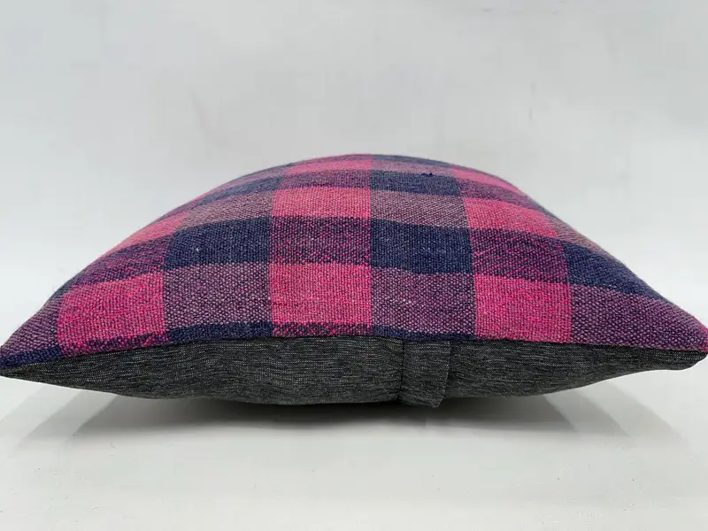 18x18 Purple Pillow Case, Kilim Pillow Cover, Nomadic Pillow, Wool Kilim Pillow Pillow, Turkish Pillow, Boho Pillow, Pillow Case - 5