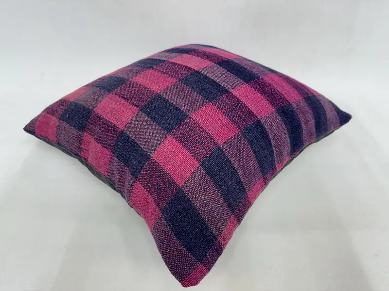 18x18 Purple Pillow Case, Kilim Pillow Cover, Nomadic Pillow, Wool Kilim Pillow Pillow, Turkish Pillow, Boho Pillow, Pillow Case - 6
