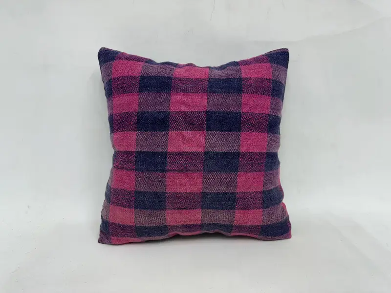 18x18 Purple Pillow Case, Kilim Pillow Cover, Nomadic Pillow, Wool Kilim Pillow Pillow, Turkish Pillow, Boho Pillow, Pillow Case - 1