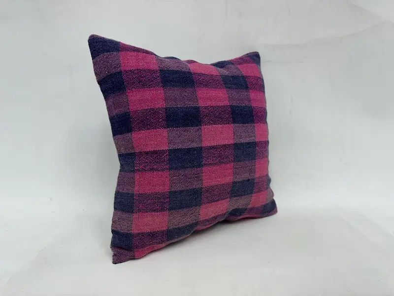 18x18 Purple Pillow Case, Kilim Pillow Cover, Nomadic Pillow, Wool Kilim Pillow Pillow, Turkish Pillow, Boho Pillow, Pillow Case - 3