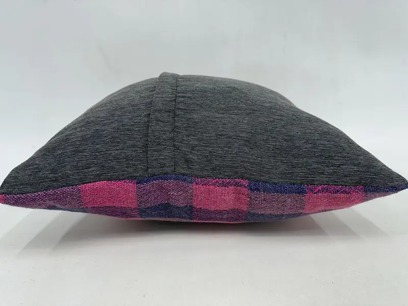 18x18 Purple Pillow Case, Kilim Pillow Cover, Nomadic Pillow, Wool Kilim Pillow Pillow, Turkish Pillow, Boho Pillow, Pillow Case - 7
