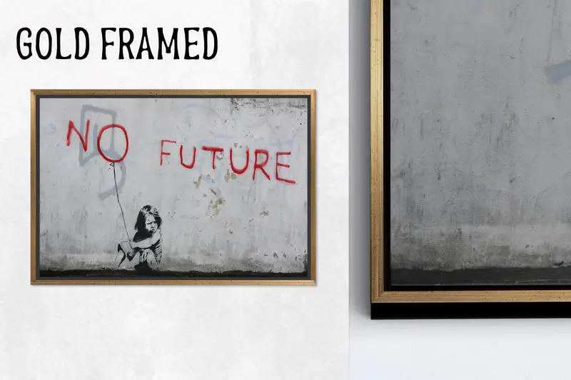 Gelecek Olmayan Banksy Kızı Graffiti Kanvas Tablo, Benzersiz Sanat Eseri