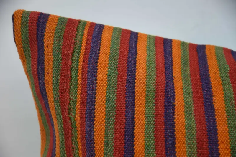 Vintage Pillow, Aztec Cushion Cover, Pillow, Gift Pillow, Indoor Cushion Case, Throw Kilim Pillow, 20x28 Orange Cushion Cover, Vintage Throw Cushion - 2