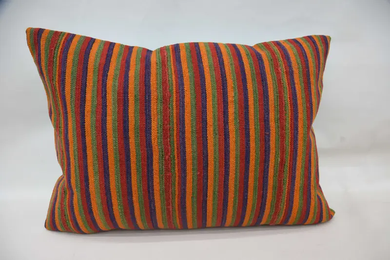 Vintage Pillow, Aztec Cushion Cover, Pillow, Gift Pillow, Indoor Cushion Case, Throw Kilim Pillow, 20x28 Orange Cushion Cover, Vintage Throw Cushion - 1