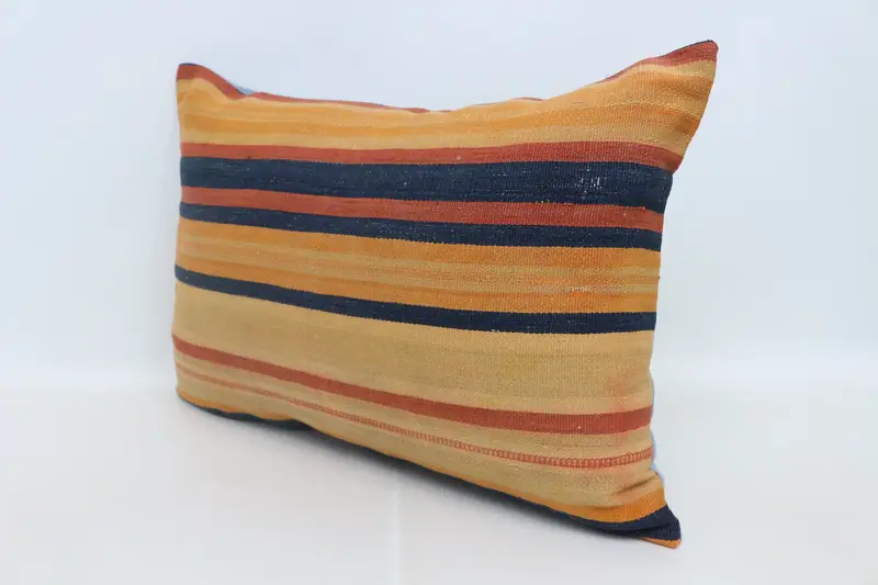 Square Throw Cushion Case, Southwestern Cushion Case, Pillow Sham, Vintage Kilim Throw Pillow, Gift Pillow, 20x28 Orange Cushion Case, Boho Pillow - 4