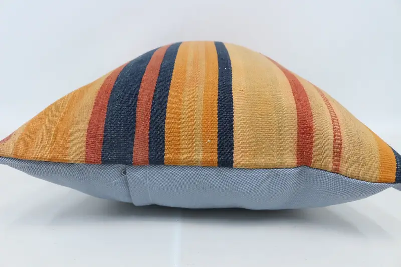 Square Throw Cushion Case, Southwestern Cushion Case, Pillow Sham, Vintage Kilim Throw Pillow, Gift Pillow, 20x28 Orange Cushion Case, Boho Pillow - 5