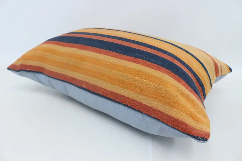 Square Throw Cushion Case, Southwestern Cushion Case, Pillow Sham, Vintage Kilim Throw Pillow, Gift Pillow, 20x28 Orange Cushion Case, Boho Pillow - 6