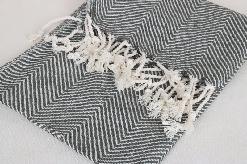 Monogrammed Hand Towel, Summer Gift, 40x20 Cotton Herringbone Towel, Wedding Gift For Bride, Monogram Kitchen Towel, Turkish Towel Hand Towel - 5