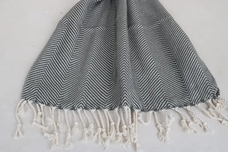 Monogrammed Hand Towel, Summer Gift, 40x20 Cotton Herringbone Towel, Wedding Gift For Bride, Monogram Kitchen Towel, Turkish Towel Hand Towel - 7