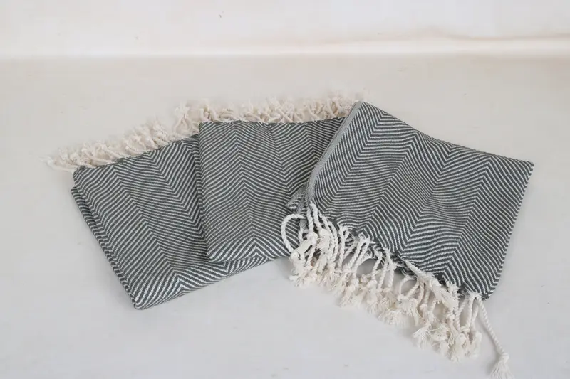 Monogrammed Hand Towel, Summer Gift, 40x20 Cotton Herringbone Towel, Wedding Gift For Bride, Monogram Kitchen Towel, Turkish Towel Hand Towel - 3