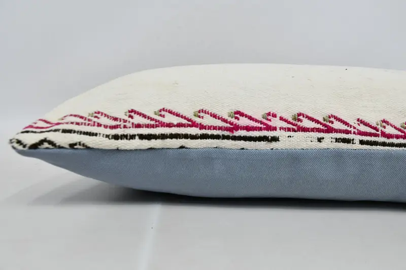 Cushion Cover, Throw Kilim Pillow, Vintage Kilim Pillow, 12x36 White Pillow Cover, Vintage Kilim Throw Pillow, Nomadic Pillow Cover - 6