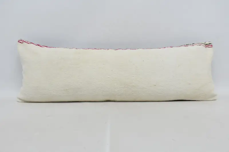 Cushion Cover, Throw Kilim Pillow, Vintage Kilim Pillow, 12x36 White Pillow Cover, Vintage Kilim Throw Pillow, Nomadic Pillow Cover - 1