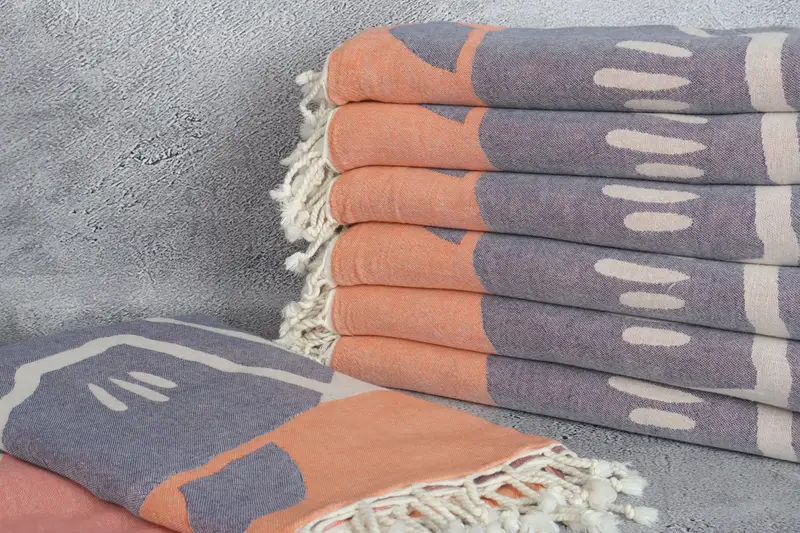 70x40 Cotton Carretta Patterned Towel, Luxury Beach Towel, Turkish hand towel, Bachelorette Party Decorations, Gift For Best Friend, Soft towel - 3