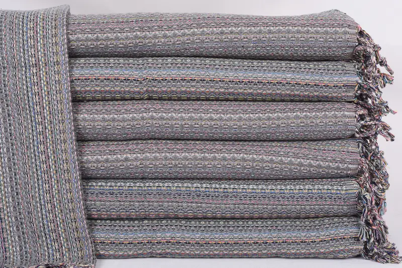 Monogram Kitchen Towel Personalized Organic Cotton, Dark Gray, 38x18 Inches