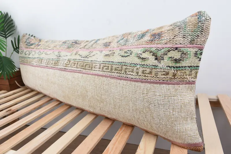 Pillow for Couch, Accent Throw Pillow Sham, Turkish Kilim Pillow, 16x48 Beige Pillow Case, Pillow Case, Gift Pillow, Living Room Throw Pillow Sham - 5